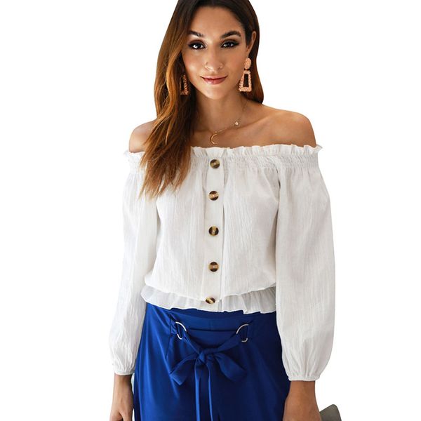 2020 autumn long sleeve slash neck ruffles white shirts girls women short blouses plus size ladies button crop blusas
2020 autumn long sleeve slash neck ruffles white shirts girls women short blouses plus size ladies button crop blusas