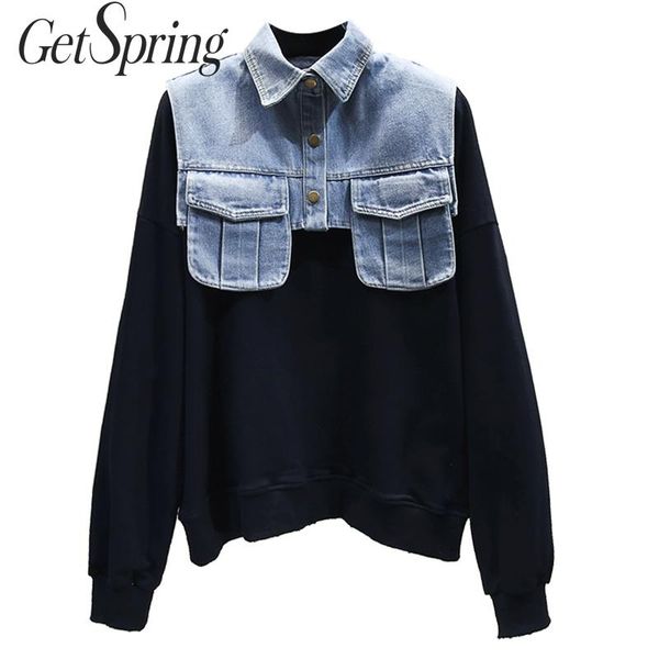 getspring women hoodie denim patchwork color matching sweatshirt coats fake two casual black hoodie women 2020 new fashion loose
getspring women hoodie denim patchwork color matching sweatshirt coats fake two casual black hoodie women 2020 new fashion loose