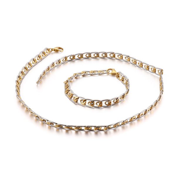 8mm stainless steel embossed chain bracelet and necklace for men titanium steel ornament fashion punk hip hop jewelry set, Silver
8mm stainless steel embossed chain bracelet and necklace for men titanium steel ornament fashion punk hip hop jewelry set, Silver