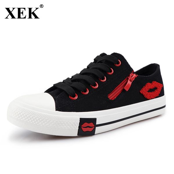 xek designer women sneakers lips walking canvas shoes female white women trainers basket zipper black jh246
xek designer women sneakers lips walking canvas shoes female white women trainers basket zipper black jh246