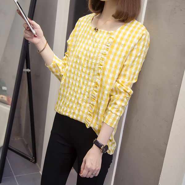 coigarsam 4xl plus size plaid blouse women new loose square collar blusas womens and blouses yellow black 1306, White
coigarsam 4xl plus size plaid blouse women new loose square collar blusas womens and blouses yellow black 1306, White