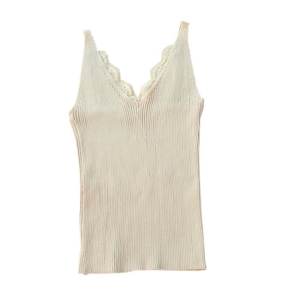 summer knitting camisoles tank women lace splicing v-neck slim sling solid patchwork outer wear shirt soft vest, White
summer knitting camisoles tank women lace splicing v-neck slim sling solid patchwork outer wear shirt soft vest, White