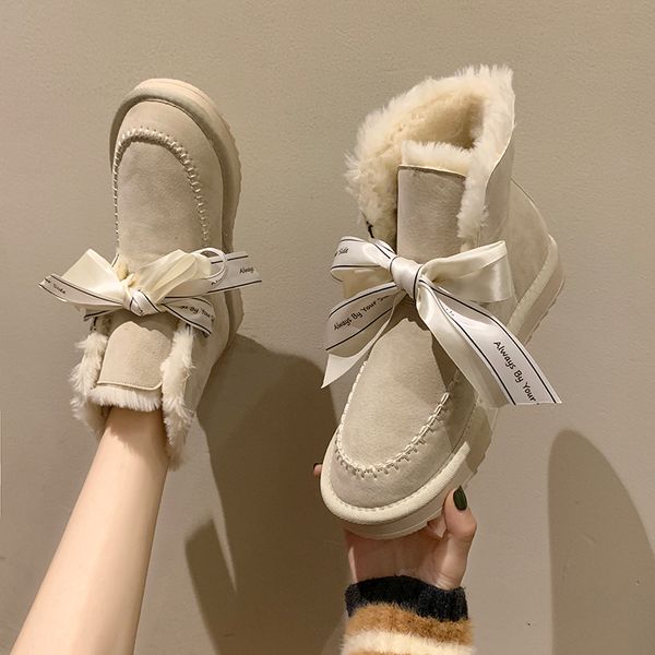 white mid-calf boots shoes round toe australia boots-women flat heel leather booties low heels booties winter footwear, Black
