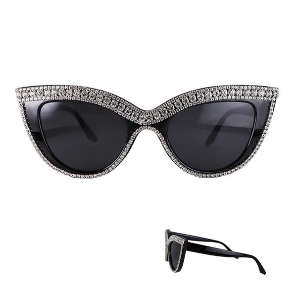 new cat eye women rhinestone sunglasses black lens men vintage shaped sun glasses female eyewear crystal eyewear, White;black
new cat eye women rhinestone sunglasses black lens men vintage shaped sun glasses female eyewear crystal eyewear, White;black