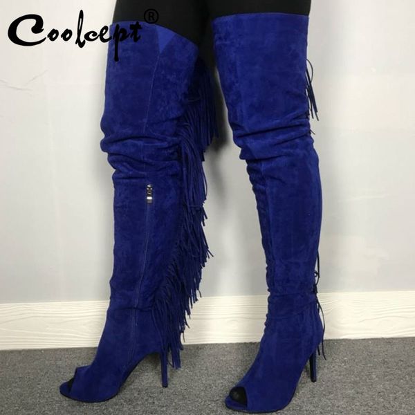 boots coolcept fashion spring women over knee stylish side zipper tassels shoes peep toe thin heels footwear size 35-47, Black
boots coolcept fashion spring women over knee stylish side zipper tassels shoes peep toe thin heels footwear size 35-47, Black