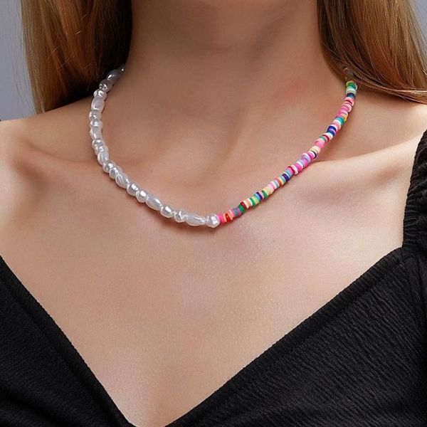 chokers 2021 boho necklace for women natural pearl short clavicle chain colorful soft ceramic ethnic style necklaces fashion jewelry, Golden;silver
chokers 2021 boho necklace for women natural pearl short clavicle chain colorful soft ceramic ethnic style necklaces fashion jewelry, Golden;silver