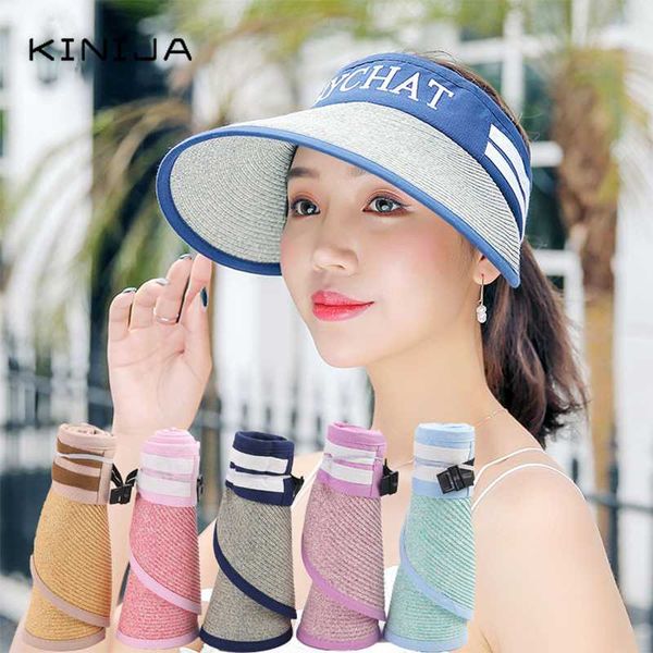 summer foldable straw hat sun hat wide large brim beach empty uv protection embroidered adjustable visors, Blue;gray
summer foldable straw hat sun hat wide large brim beach empty uv protection embroidered adjustable visors, Blue;gray