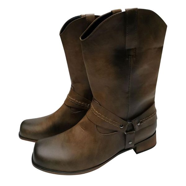 mens leather boots non-slip slip-on round toe buckle low-heeled shoes lace-up cowboy warm non-slip boots zapatos de hombre, Black
mens leather boots non-slip slip-on round toe buckle low-heeled shoes lace-up cowboy warm non-slip boots zapatos de hombre, Black