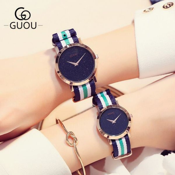 guou shiny watch men women watches lovers clock nylon strap fashion wrist watches clock saat relogio montre reloj, Slivery;brown
guou shiny watch men women watches lovers clock nylon strap fashion wrist watches clock saat relogio montre reloj, Slivery;brown