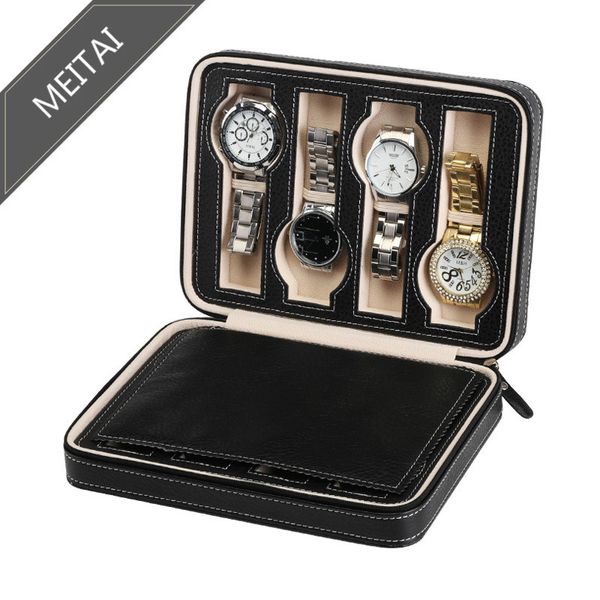 watch box portable zipper watch box 8 storage stereo leather bag travel handbag gift storage, Black;blue
watch box portable zipper watch box 8 storage stereo leather bag travel handbag gift storage, Black;blue