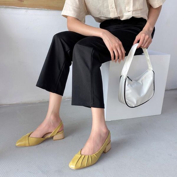 thick heel sandals female 2020 summer new i baotou square head wild high heels, Black 
thick heel sandals female 2020 summer new i baotou square head wild high heels, Black