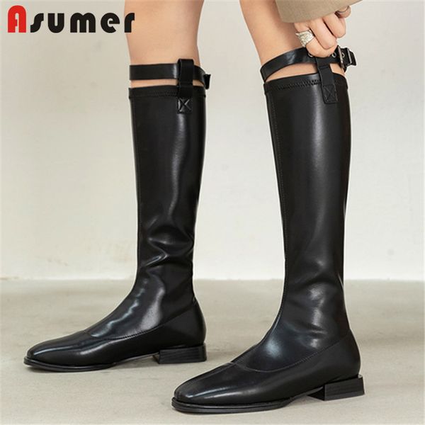 asumer 2020 big size 34-43 women knee high boots solid colors buckle fashion low heel casual shoes ladies boots, Black
asumer 2020 big size 34-43 women knee high boots solid colors buckle fashion low heel casual shoes ladies boots, Black