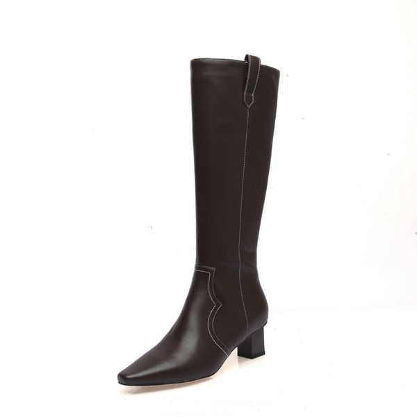 high heels genuine leather knee high boots classic design side zipper pointed toe shoes women wedding shoes woman, Black
high heels genuine leather knee high boots classic design side zipper pointed toe shoes women wedding shoes woman, Black