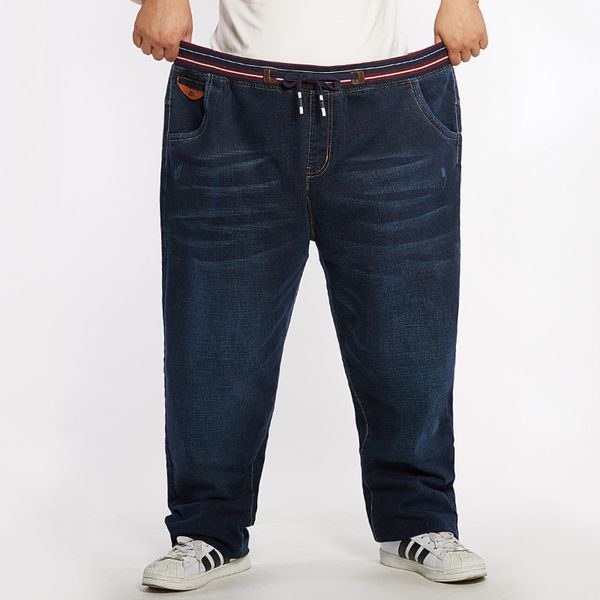 men's jeans men elastic waist plus size full length denim pants fashion large straight loose, Blue
men's jeans men elastic waist plus size full length denim pants fashion large straight loose, Blue