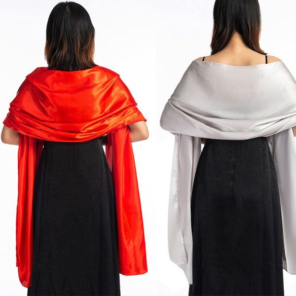 170x45cm womens satin silky scarf wraps glitter solid color bridal wedding party evening gown shawl cape vintage beach cover up, Blue;gray
170x45cm womens satin silky scarf wraps glitter solid color bridal wedding party evening gown shawl cape vintage beach cover up, Blue;gray
