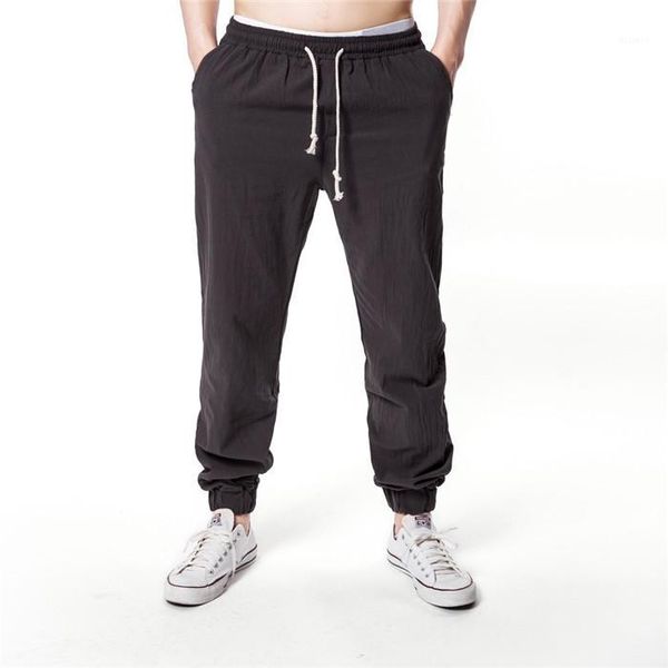 solid color голеностопного пластинчатые способа кальсон hip поп мужские шорты сыпучие хлопка и льна drawstring штаны, Black 
solid color голеностопного пластинчатые способа кальсон hip поп мужские шорты сыпучие хлопка и льна drawstring штаны, Black