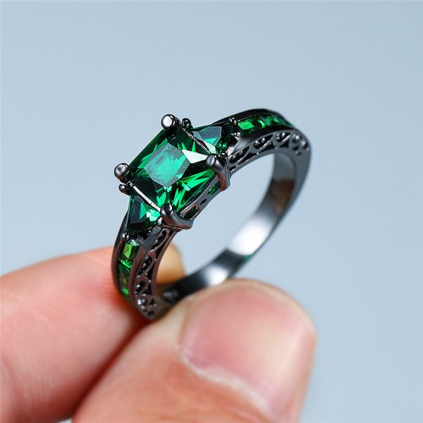 luxury female green square stone ring vintage black gold engagement rings for women promise love wedding band ring, Golden;silver
luxury female green square stone ring vintage black gold engagement rings for women promise love wedding band ring, Golden;silver