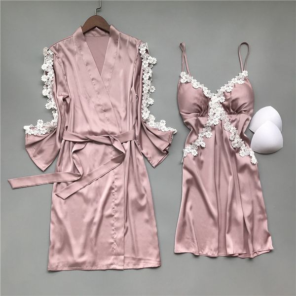 women's sleepwear 2021 spring women robe & gown sets sleep lounge pijama sleeveless ladies nightwear bathrobe+nightdress with chest pad, Black;red
women's sleepwear 2021 spring women robe & gown sets sleep lounge pijama sleeveless ladies nightwear bathrobe+nightdress with chest pad, Black;red