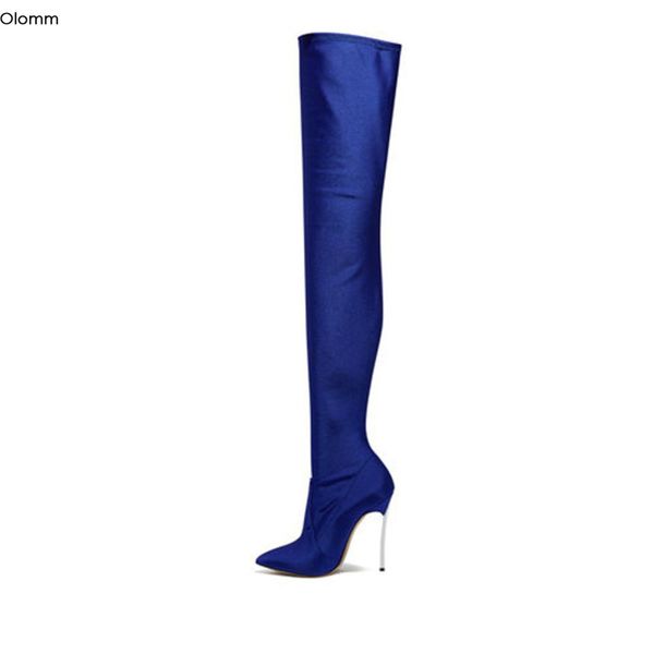 olomm women over the knee flexible boots stiletto metal heels boots nice pointed toe black blue party shoes women us size 3-13
olomm women over the knee flexible boots stiletto metal heels boots nice pointed toe black blue party shoes women us size 3-13