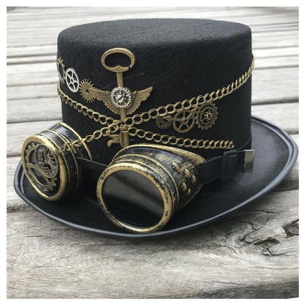 men women handmade steampunk hat with gear glasses stage performance magic hat cosplay size 57cm steampunk, Blue;gray
men women handmade steampunk hat with gear glasses stage performance magic hat cosplay size 57cm steampunk, Blue;gray