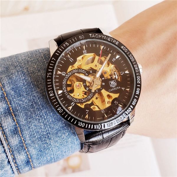 fashion 42mm black dail casual man watch black leather watch luminous male wristwatches brand chronograph female clock mechanical movement, Slivery;brown
fashion 42mm black dail casual man watch black leather watch luminous male wristwatches brand chronograph female clock mechanical movement, Slivery;brown