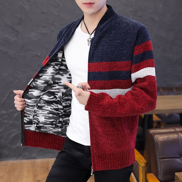 new men's sweaters autumn winter warm thick velvet sweater jackets cardigan coats male clothing casual knitwear, White;black
new men's sweaters autumn winter warm thick velvet sweater jackets cardigan coats male clothing casual knitwear, White;black