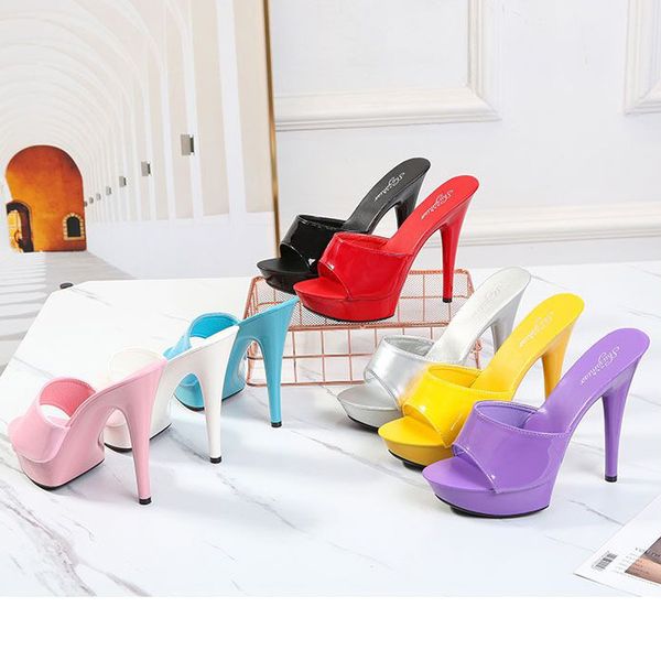 new platform slippers peep toe candy shoes 13cm stripper high heel slippers summer slip on thin heels slides women mules, Black
new platform slippers peep toe candy shoes 13cm stripper high heel slippers summer slip on thin heels slides women mules, Black