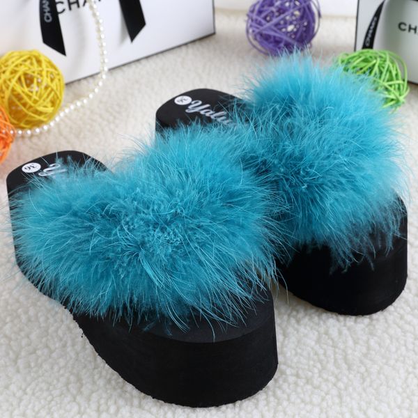 23 colors fur flip flops women platform wedges sandals ostrich feathers slippers 2020 summer platform thongs beach slippers, Black
23 colors fur flip flops women platform wedges sandals ostrich feathers slippers 2020 summer platform thongs beach slippers, Black