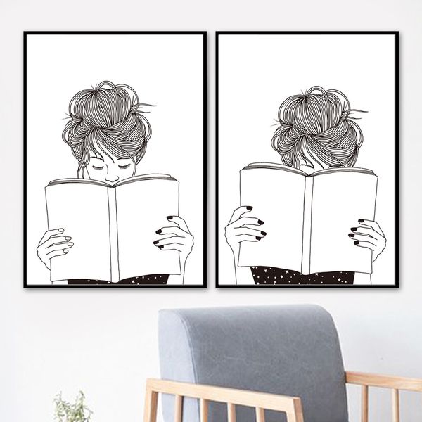 тихая девочка книга черный белый ручная роспись стены искусства холст картина скандинавские постеры и распечатывает настенные картины для го
тихая девочка книга черный белый ручная роспись стены искусства холст картина скандинавские постеры и распечатывает настенные картины для го