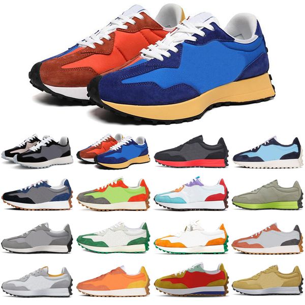 new 327 men women running shoes blue black pride vibrant orange lime green outdoor mens womens trainers sports sneakers size 36-45