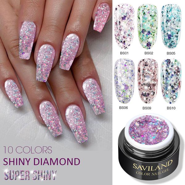 nail gel glitter 6ml art rhinestone super sticky gem polish-u, Red;pink