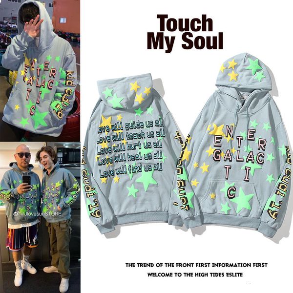 kanye cpfm kid cudi joint album luminous foaming five-pointed star luminous high street sweater hoodie, Black
kanye cpfm kid cudi joint album luminous foaming five-pointed star luminous high street sweater hoodie, Black