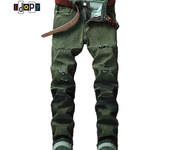 idopy men's ripped jeans knee hole cool street style stretchy distressed destroyed armygreen denim pants joggers male plus size, Blue
idopy men's ripped jeans knee hole cool street style stretchy distressed destroyed armygreen denim pants joggers male plus size, Blue