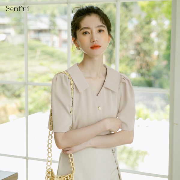 semfri women shirts 2020 summer french v-neck short-sleeved chiffon shirt female fashion design womens and blouses, White
semfri women shirts 2020 summer french v-neck short-sleeved chiffon shirt female fashion design womens and blouses, White