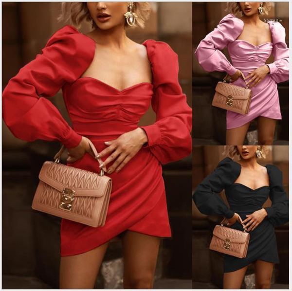 slim solid color square neck long sleeved dresses fashion women party dresses luxury puff sleeved women dresses vintage, White;black
slim solid color square neck long sleeved dresses fashion women party dresses luxury puff sleeved women dresses vintage, White;black