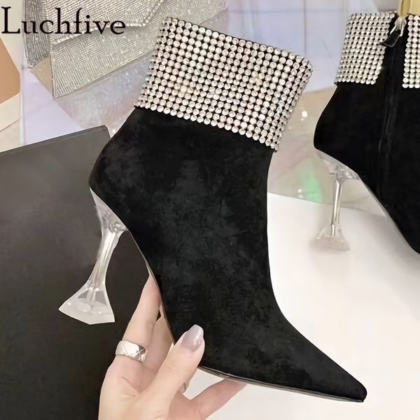 boots diamond kid suede women clear cup high heels party shoes pointy toe ankle black silver woman
boots diamond kid suede women clear cup high heels party shoes pointy toe ankle black silver woman