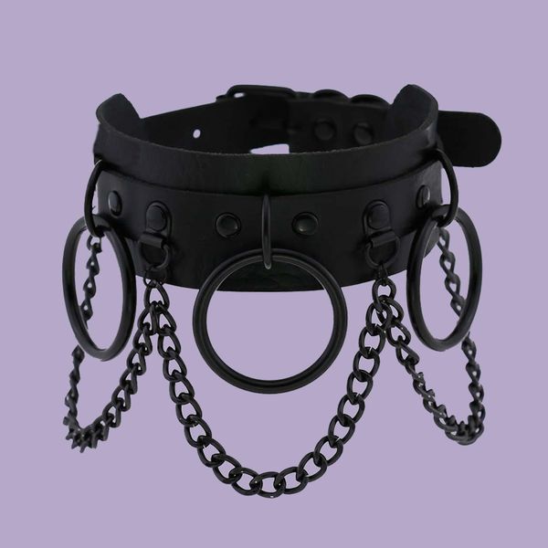 fashion double layer leather black chain collar necklace punk metal chain choker for women neckband party jewelry, Silver
fashion double layer leather black chain collar necklace punk metal chain choker for women neckband party jewelry, Silver