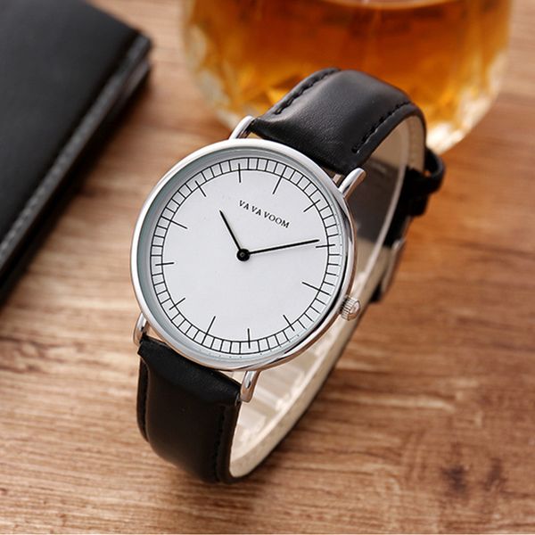 va va voom brand couple watches leather wrist watch men women watches luxury lovers' watch clock reloj hombre, Slivery;brown
va va voom brand couple watches leather wrist watch men women watches luxury lovers' watch clock reloj hombre, Slivery;brown