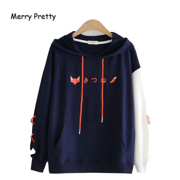 merry pretty cotton women's cartoon print lace up hoodies sweatshirts 2020 winter long sleeve harajuku cute hooded tracksuits, Black 
merry pretty cotton women's cartoon print lace up hoodies sweatshirts 2020 winter long sleeve harajuku cute hooded tracksuits, Black