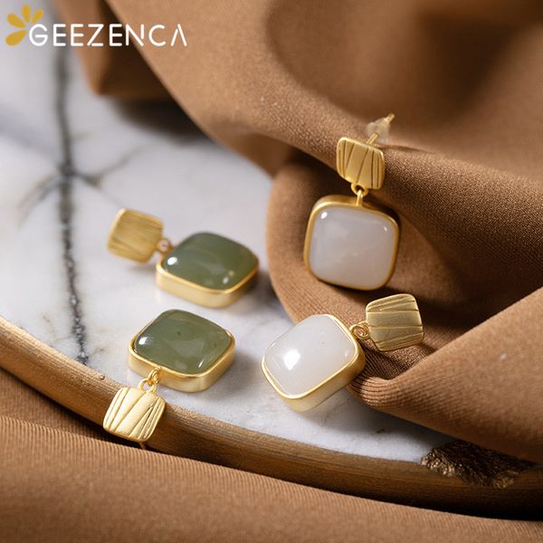 925 sterling silver gold plated square natural jade stud earrings fine jewelry for women designer simple gemstone earrings gift, Golden;silver
925 sterling silver gold plated square natural jade stud earrings fine jewelry for women designer simple gemstone earrings gift, Golden;silver