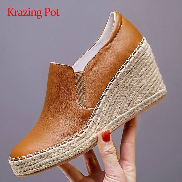 krazing pot concise full grain leather wedges straw spring round toe high heel slip on all-match vacation energy women pumps l37, Black
krazing pot concise full grain leather wedges straw spring round toe high heel slip on all-match vacation energy women pumps l37, Black
