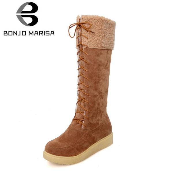 bonjomarisa female warm lace up platform snowboots flock fashion winter long boots women 2020 calssic comfy shoes woman, Black
bonjomarisa female warm lace up platform snowboots flock fashion winter long boots women 2020 calssic comfy shoes woman, Black