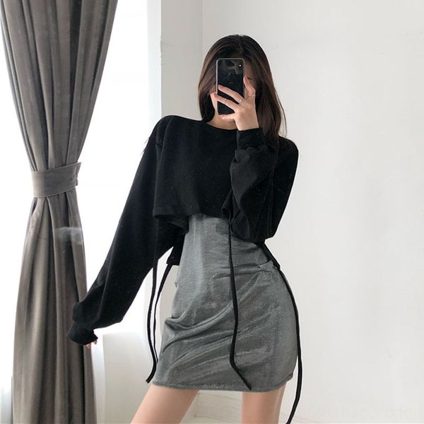 spring and autumn new korean style loose long-sleeved women's loose black drawstring short design sweatersweater sweater casual simple
spring and autumn new korean style loose long-sleeved women's loose black drawstring short design sweatersweater sweater casual simple