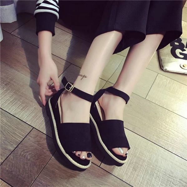 fashion buckle sandals women 2020 new summer shoes belt bucket sandals platform female beach sandal shoe open toe wedges, Black
fashion buckle sandals women 2020 new summer shoes belt bucket sandals platform female beach sandal shoe open toe wedges, Black