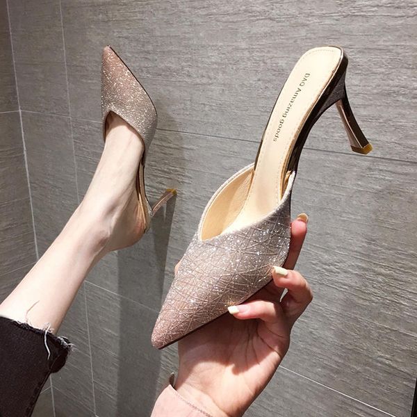 summer new women celebrity half slippers fashion stiletto pointed toe ladies high heels slippers spike heels women, Black
summer new women celebrity half slippers fashion stiletto pointed toe ladies high heels slippers spike heels women, Black