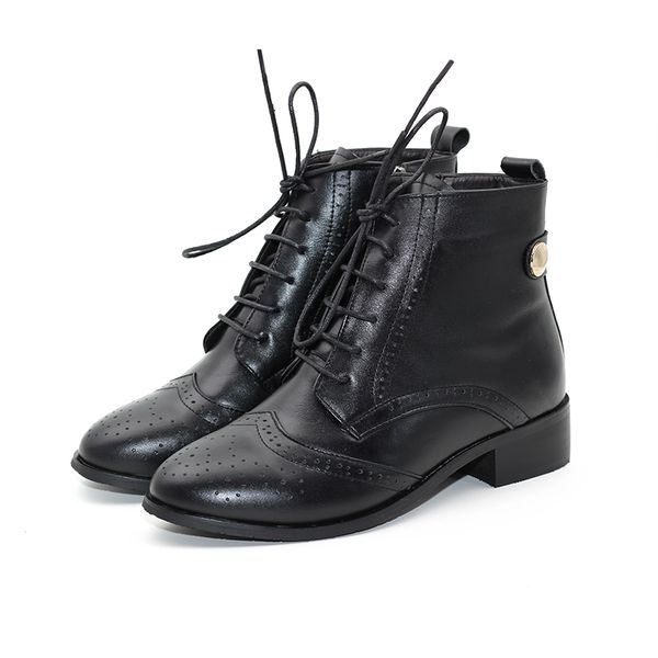 autumn and winter new boots female british retro carved thick with genuine leather boots side zipper lace-up women, Black
autumn and winter new boots female british retro carved thick with genuine leather boots side zipper lace-up women, Black