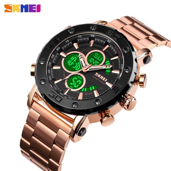skmei quartz men's watches led analog digital clock sport chrono stainless waterproof wrist watch relogio masculino, Slivery;brown
skmei quartz men's watches led analog digital clock sport chrono stainless waterproof wrist watch relogio masculino, Slivery;brown