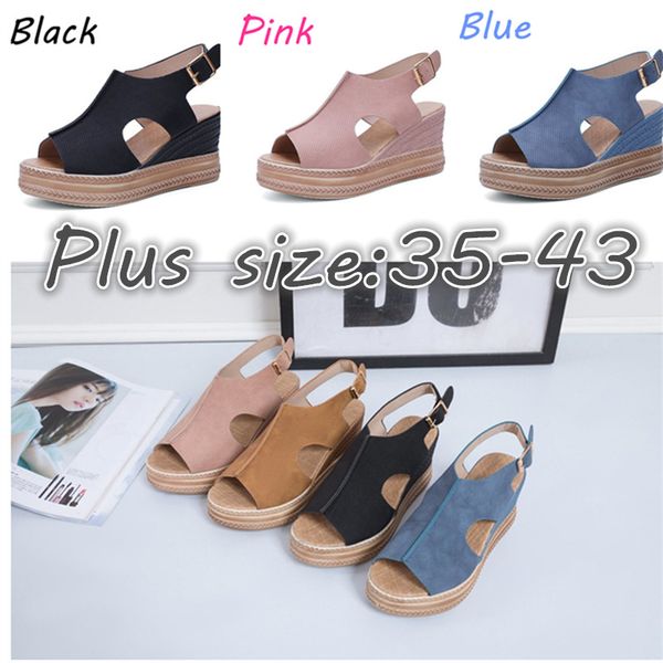 summer plus size women's thick bottom sandals wedges fish mouth open toe platform shoes, lightweight wild outdoor beach sandals, Black
summer plus size women's thick bottom sandals wedges fish mouth open toe platform shoes, lightweight wild outdoor beach sandals, Black