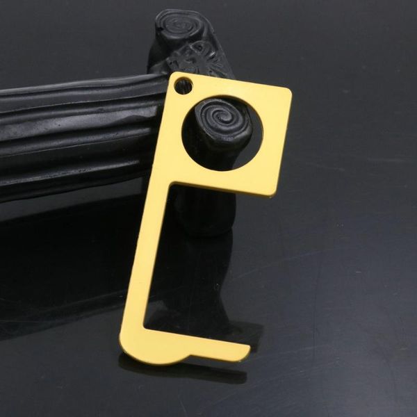hygiene hand antimicrobial brass door opener press elevator tool key chain door handle key contactless opener keychain, Silver
hygiene hand antimicrobial brass door opener press elevator tool key chain door handle key contactless opener keychain, Silver