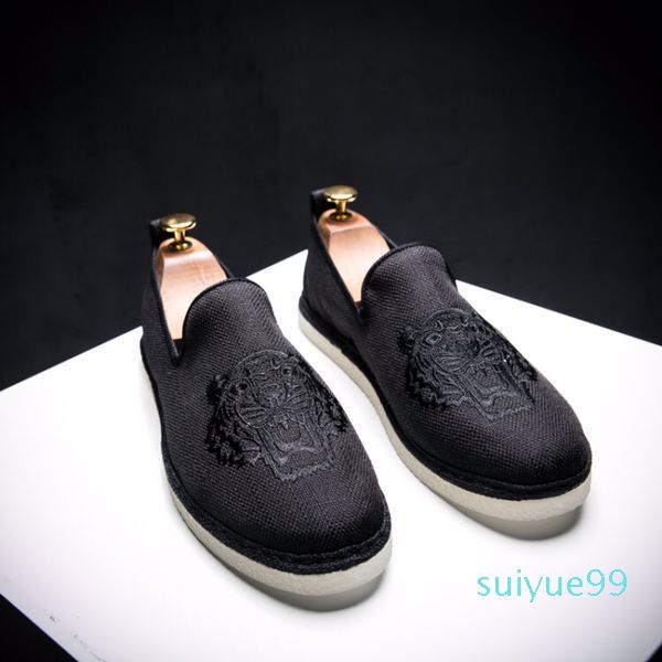 mens canva shoe male hemp espadrille tiger embroidery designer handmade fisherman shoes slip on mens loafers flats q-552 cd01, Black
mens canva shoe male hemp espadrille tiger embroidery designer handmade fisherman shoes slip on mens loafers flats q-552 cd01, Black